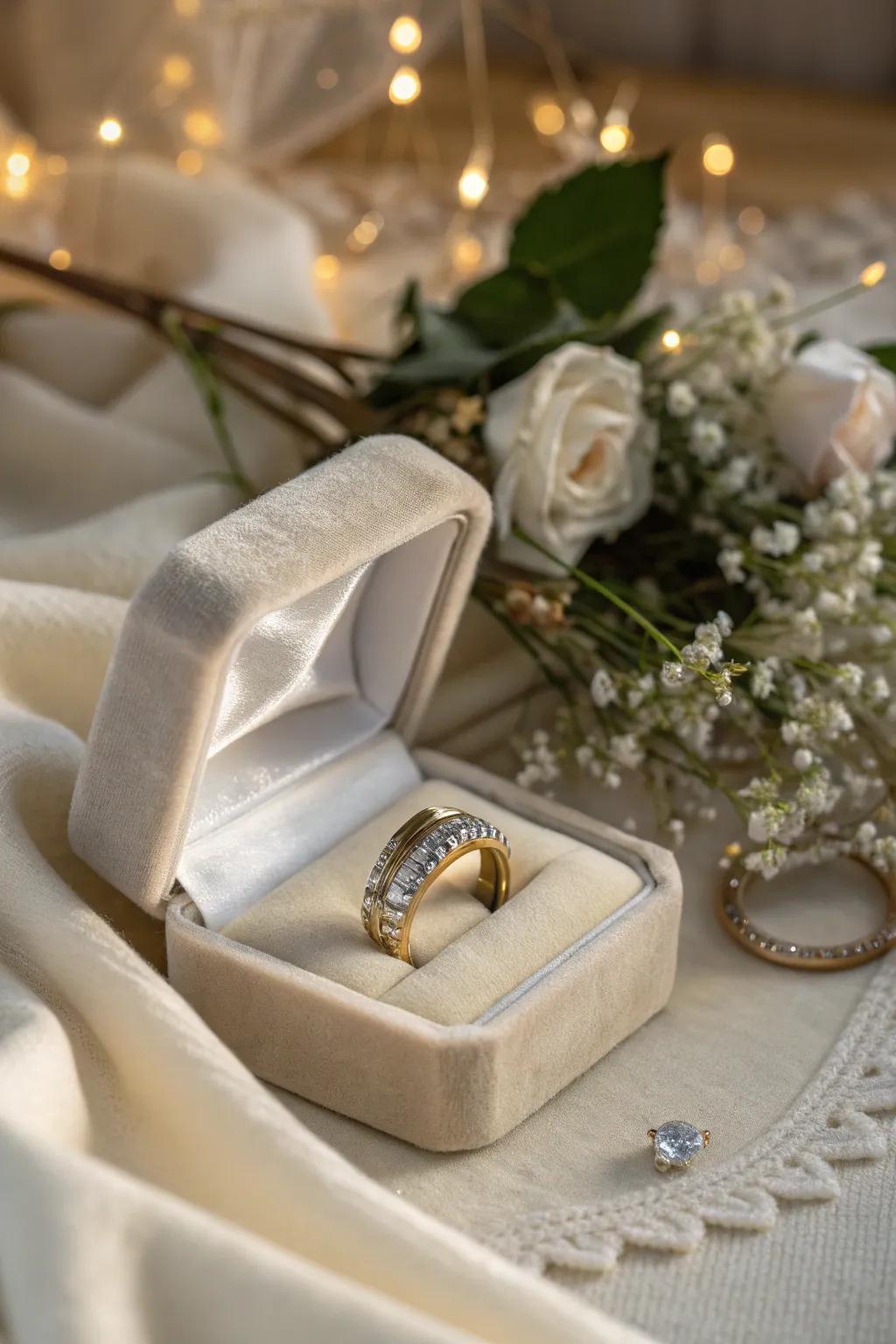Glam up your proposal with metallic accents that bring a touch of sparkle to your special day.