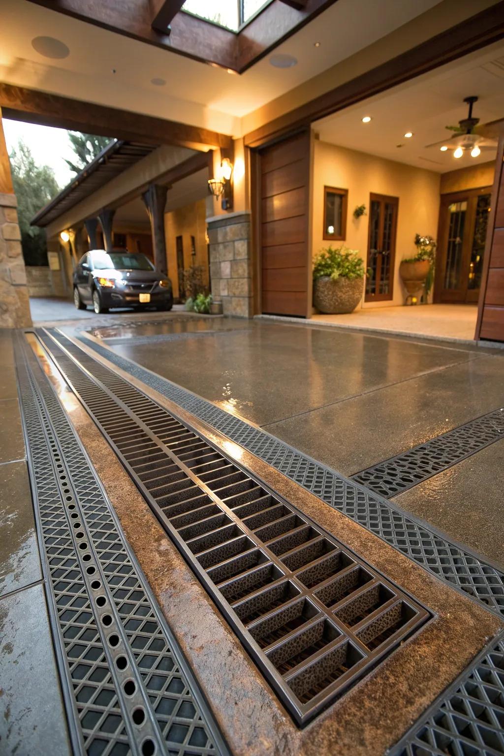 Multi-level drains adapt to your garage's unique layout.