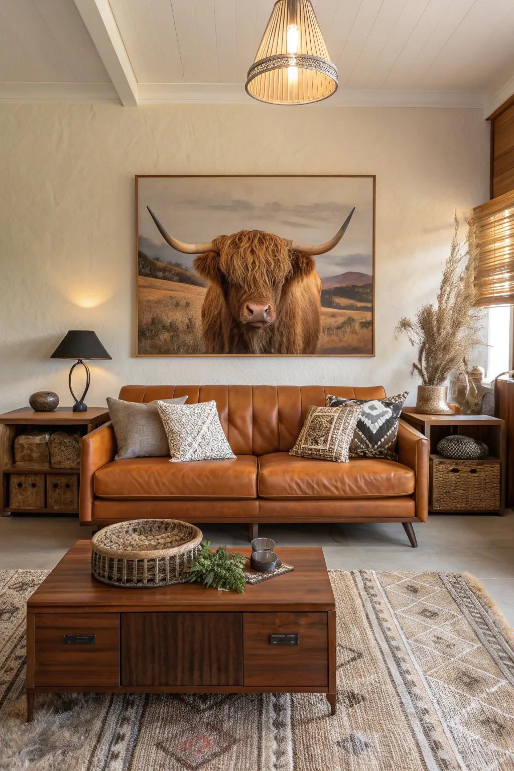 Achieve a unique charm by mixing modern and vintage furniture styles.