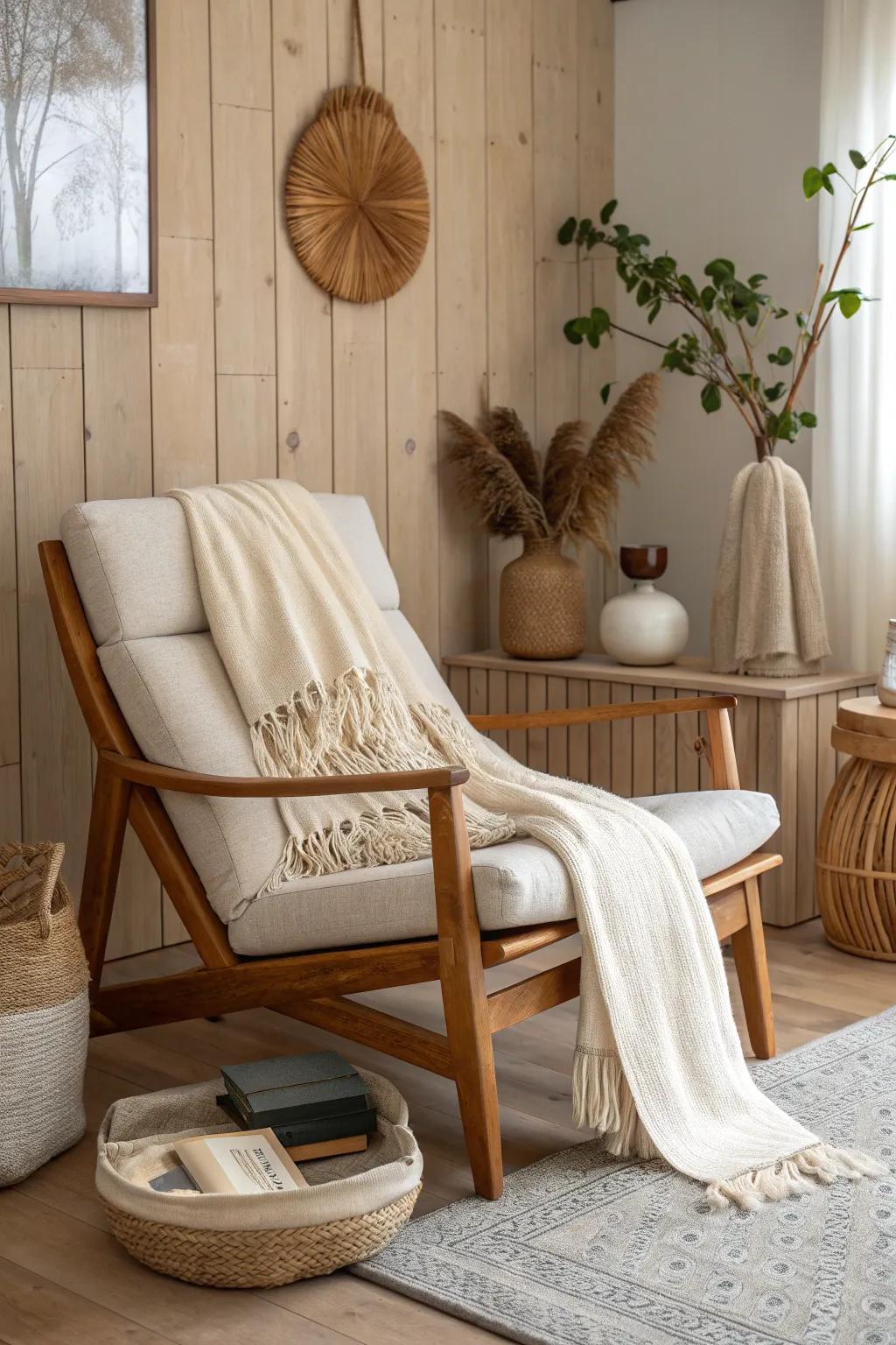 Indulge in luxury with a chaise lounge that invites relaxation.