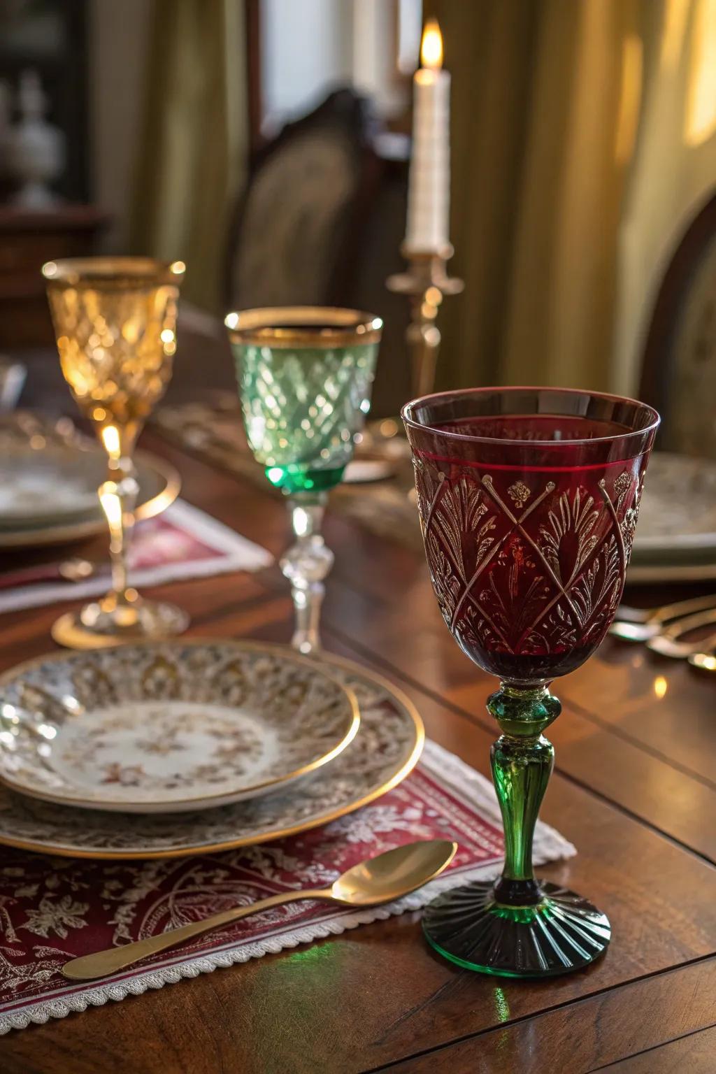 Etched glassware adds a touch of elegance to every meal, making each toast a moment to remember. #Glassware #ElegantDining