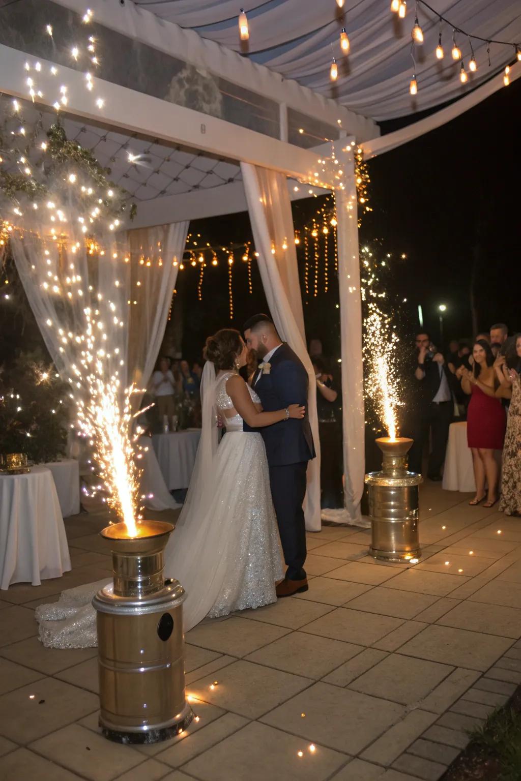 Light up your wedding exit with a safe sparkler spectacle. #ColdSparklers #StunningExit