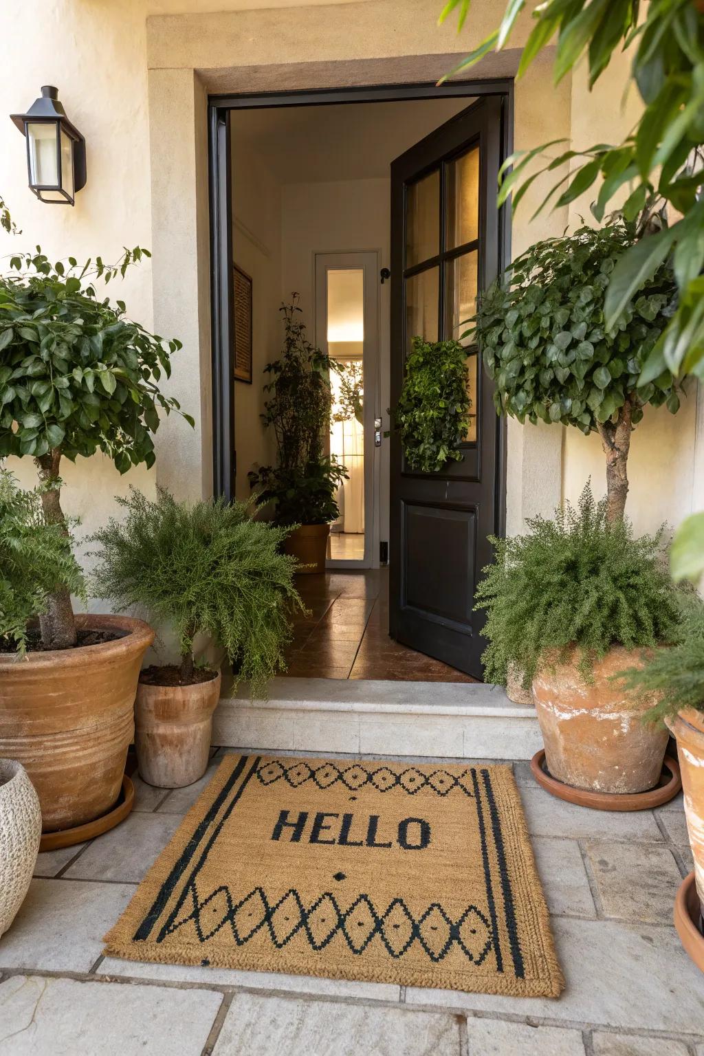 An inviting entrance sets the tone for a delightful open house experience.