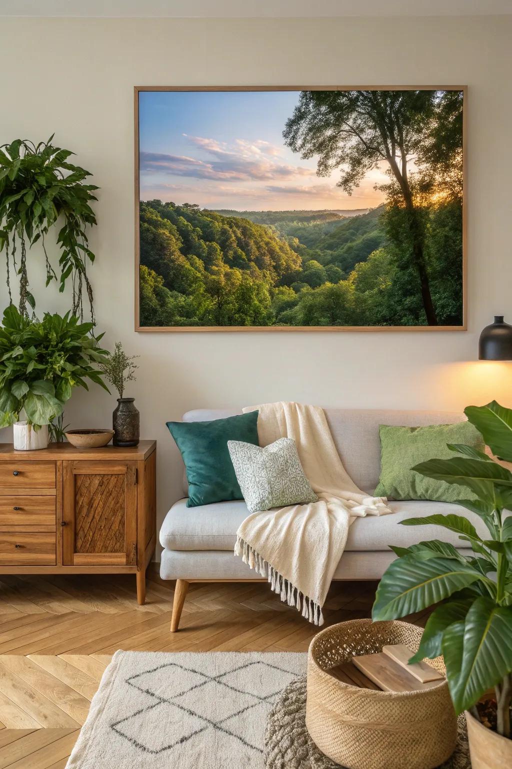 Embrace the serenity of nature with a forest landscape canvas. #NatureLover #HomeDecor