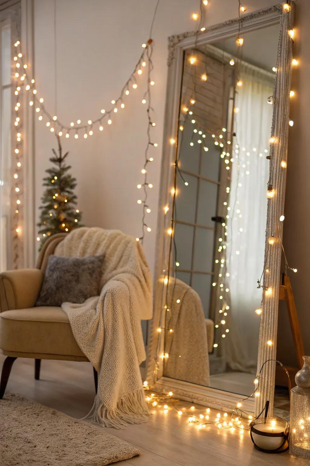 Transform your space with string lights for a dreamy and romantic feel.