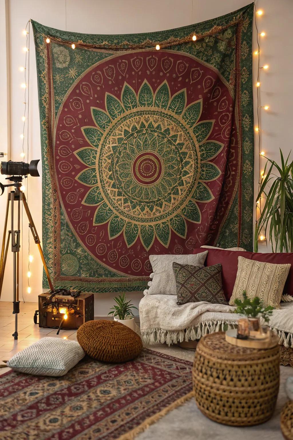 Embrace the boho spirit with a tapestry that adds warmth and texture to your space.