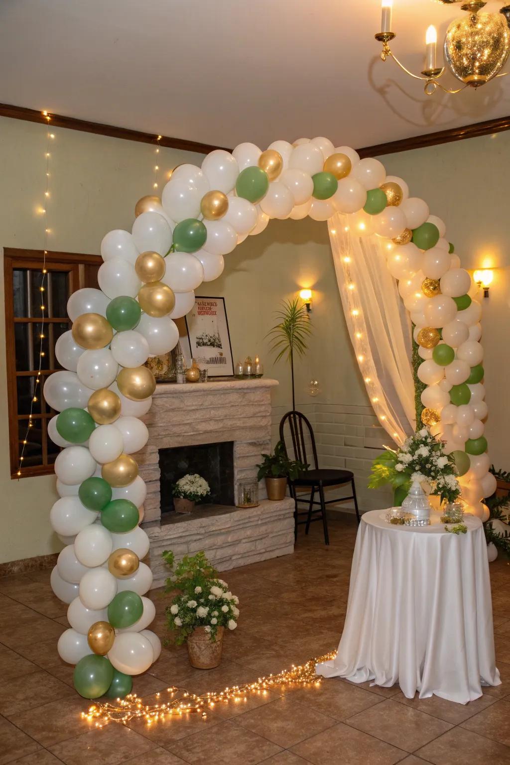 Brighten up your family reunion with a stunning balloon arch that adds a pop of color and excitement.