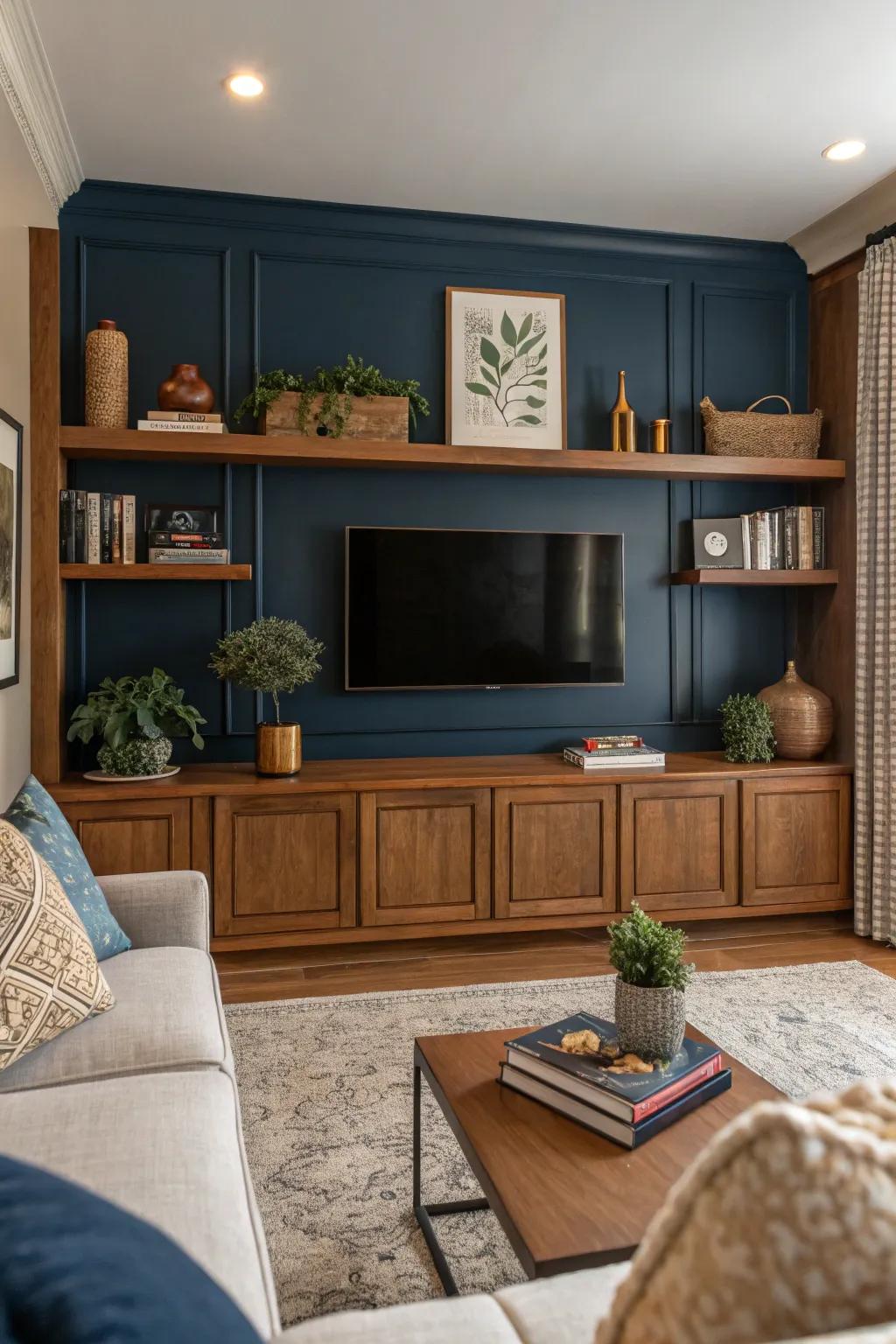 Elevate your living space with a wall-mounted TV for a clean, modern aesthetic. #WallMounted #HomeStyling