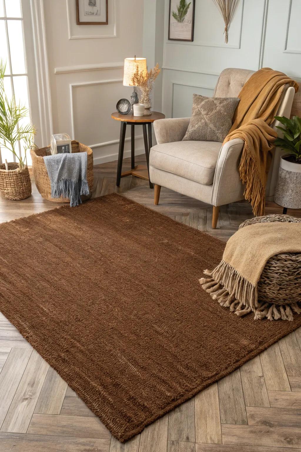 Neutral rugs create a calming and versatile foundation for any man's space.