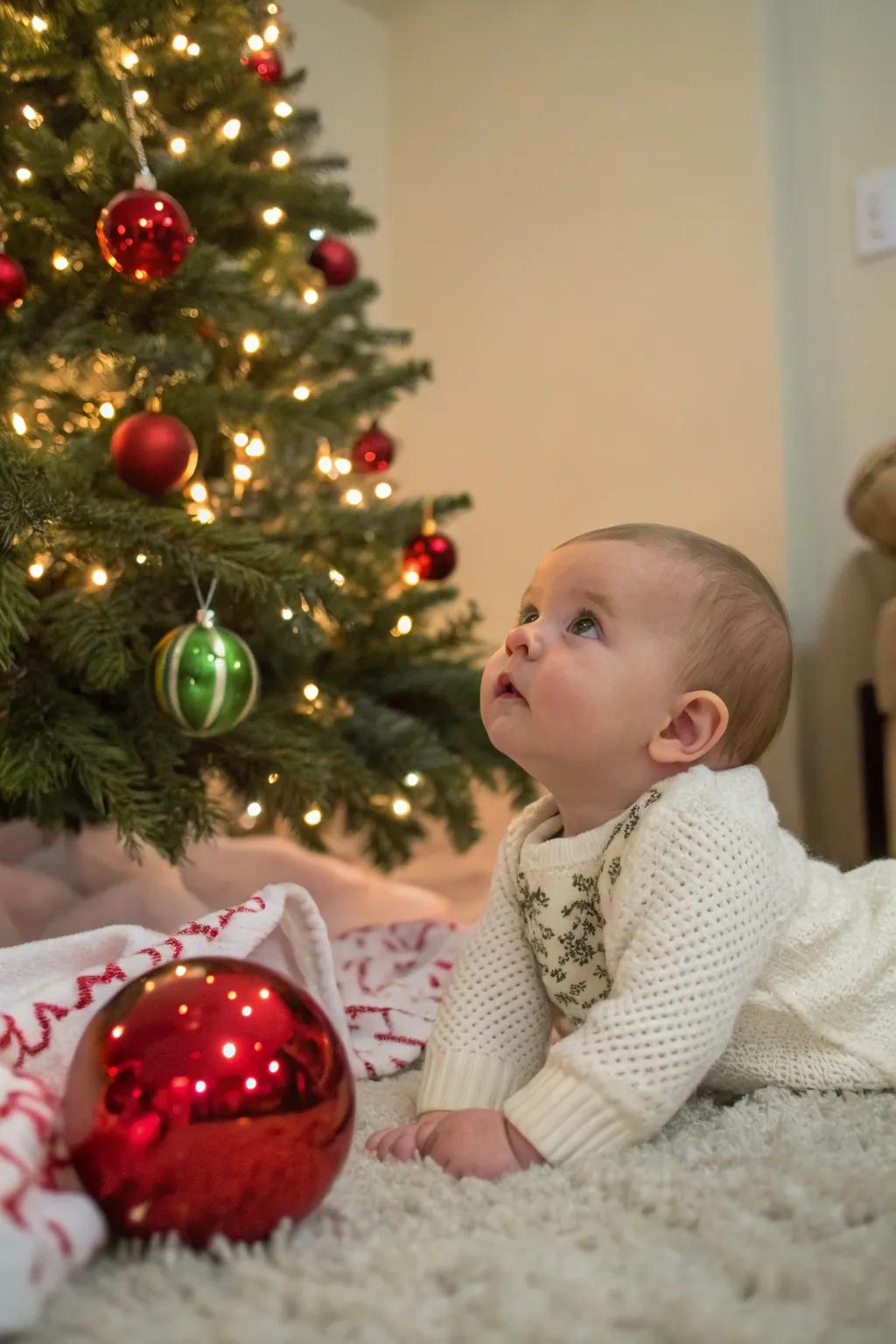 Discover the magic of the season through your baby's first festive reflection. 🎄 #ChristmasReflection #HolidayMagic #BabyFirsts