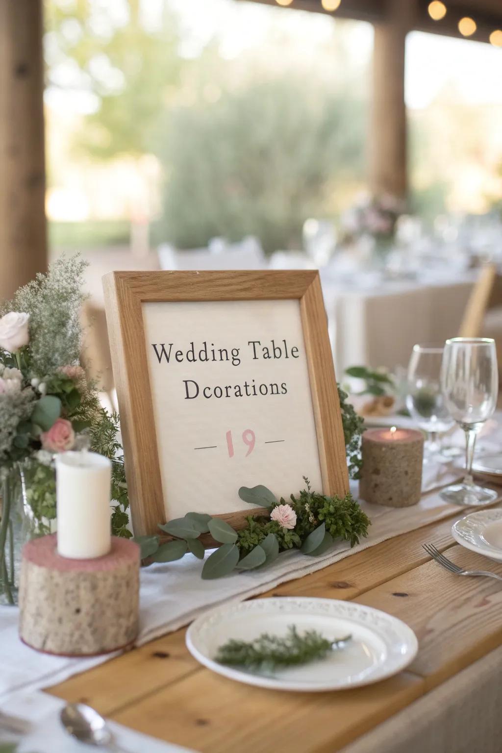 Table numbers can be a stylish part of your decor. #CreativeNumbers #StylishTouches