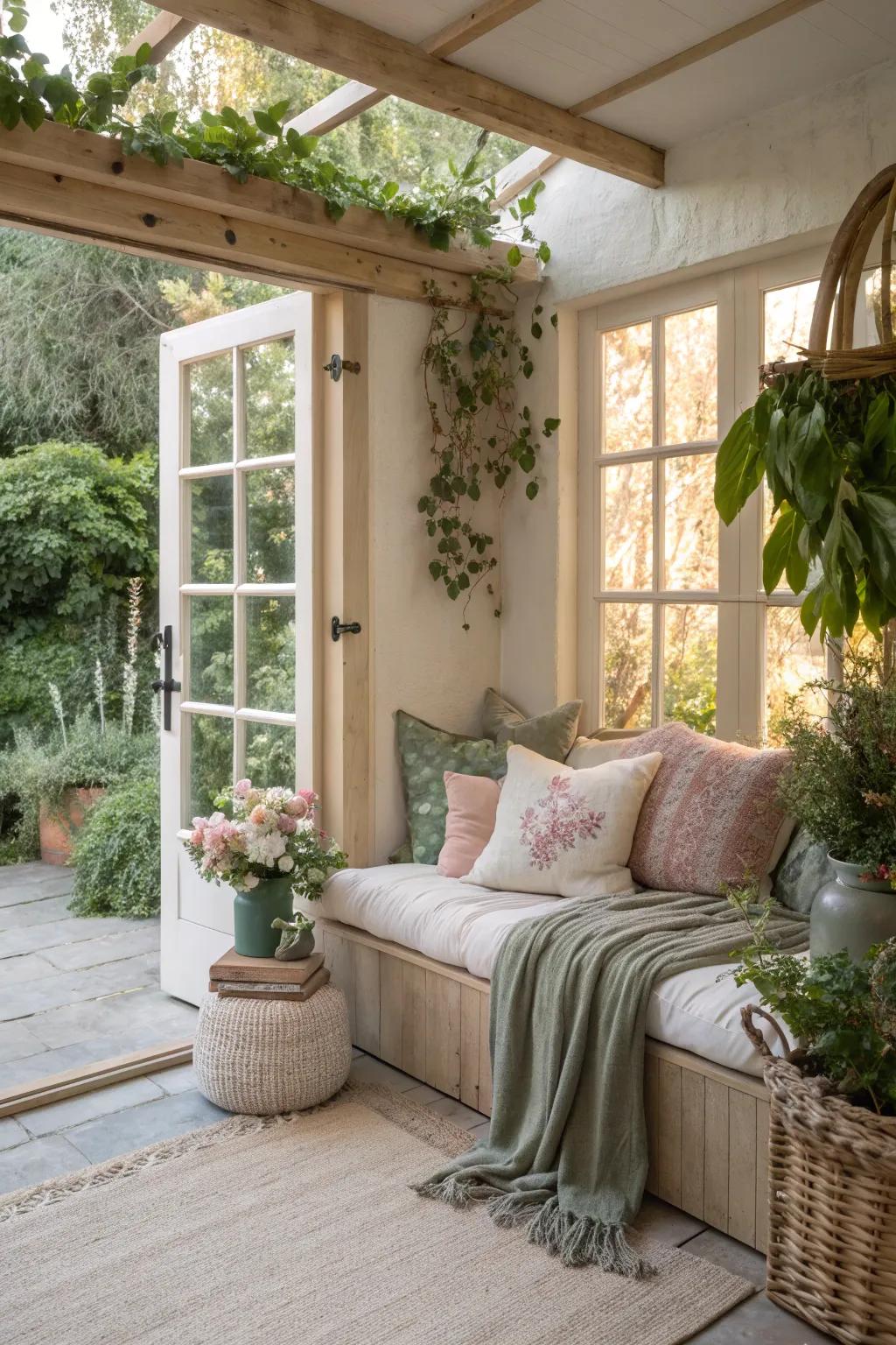 Blend indoor comfort with outdoor serenity in your mom cave.