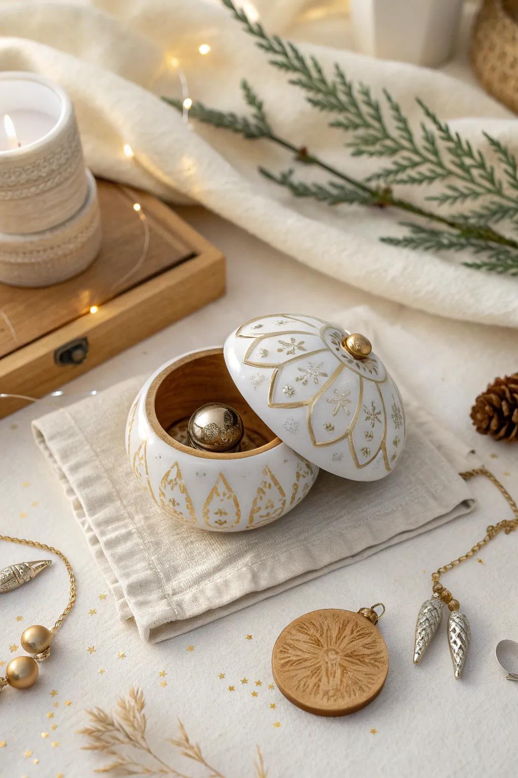 Discover the joy of hidden surprises with ornaments that offer delightful secrets inside.