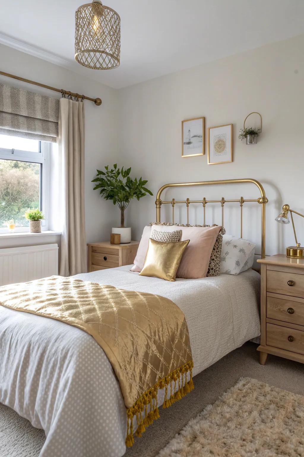 Metallic accents bring a touch of glamour and luxury to any teen space. ✨ #GlamDecor #MetallicTouches