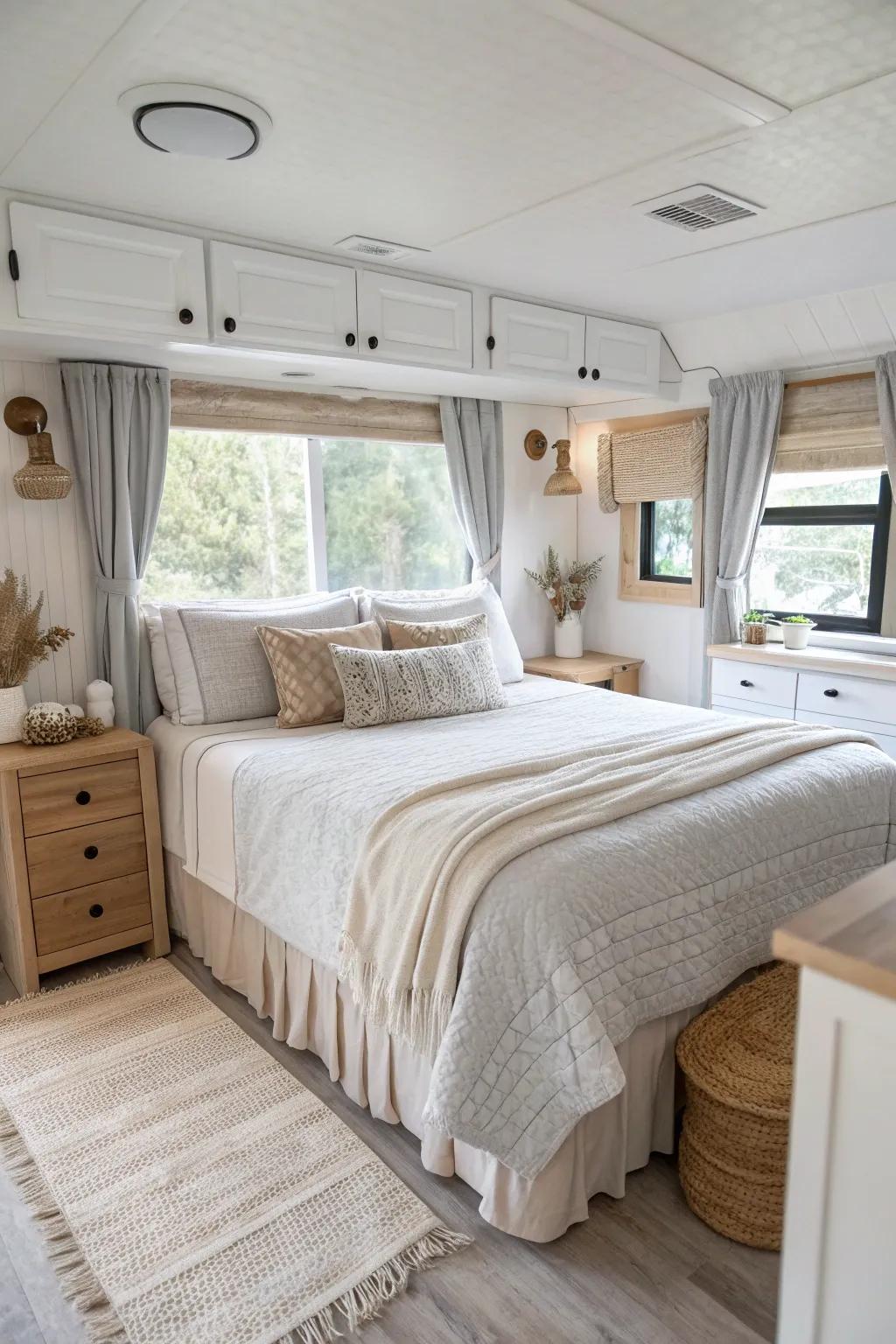 Neutral tones create a spacious and calming environment. #InteriorInspiration #NeutralPalette