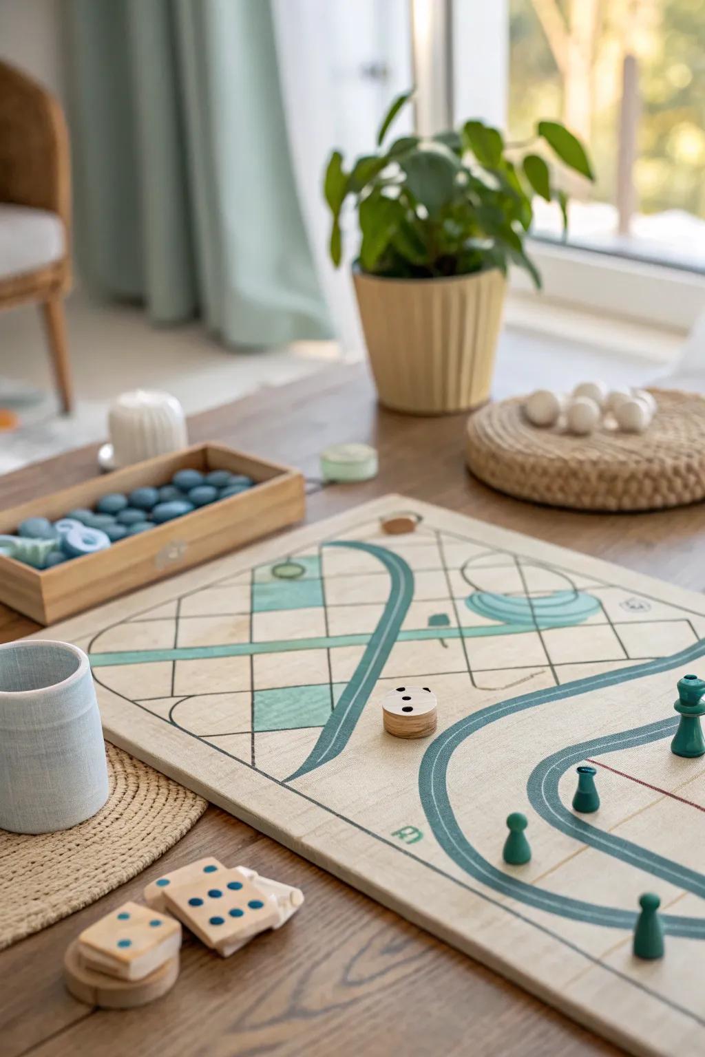 Let the curves of this game board take you on a playful journey, adding a whimsical touch to your space.