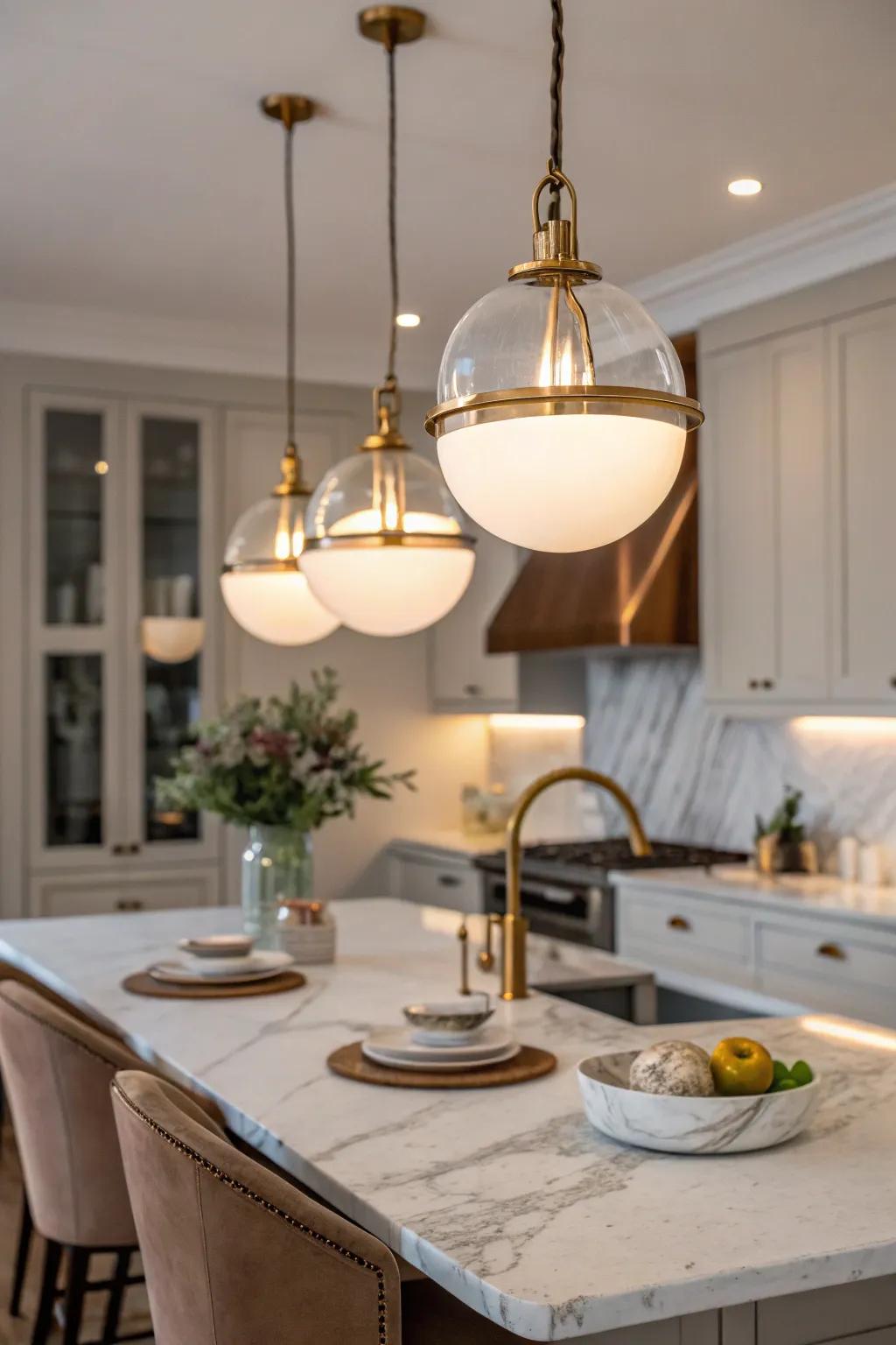 Elevate your kitchen with minimalist pendant lights that offer both style and simplicity.