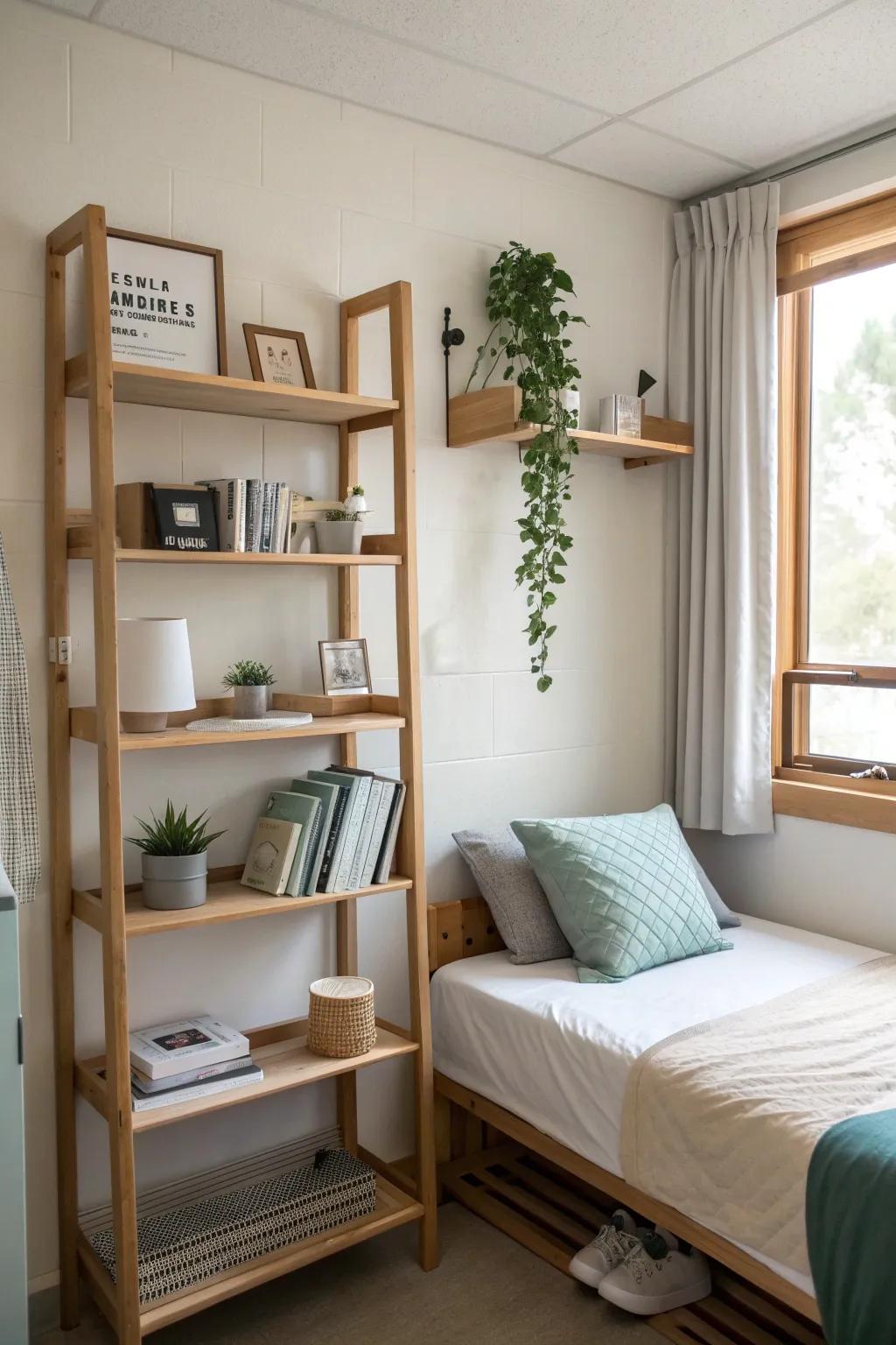 Let your walls do the heavy lifting with stylish wall-mounted shelves.