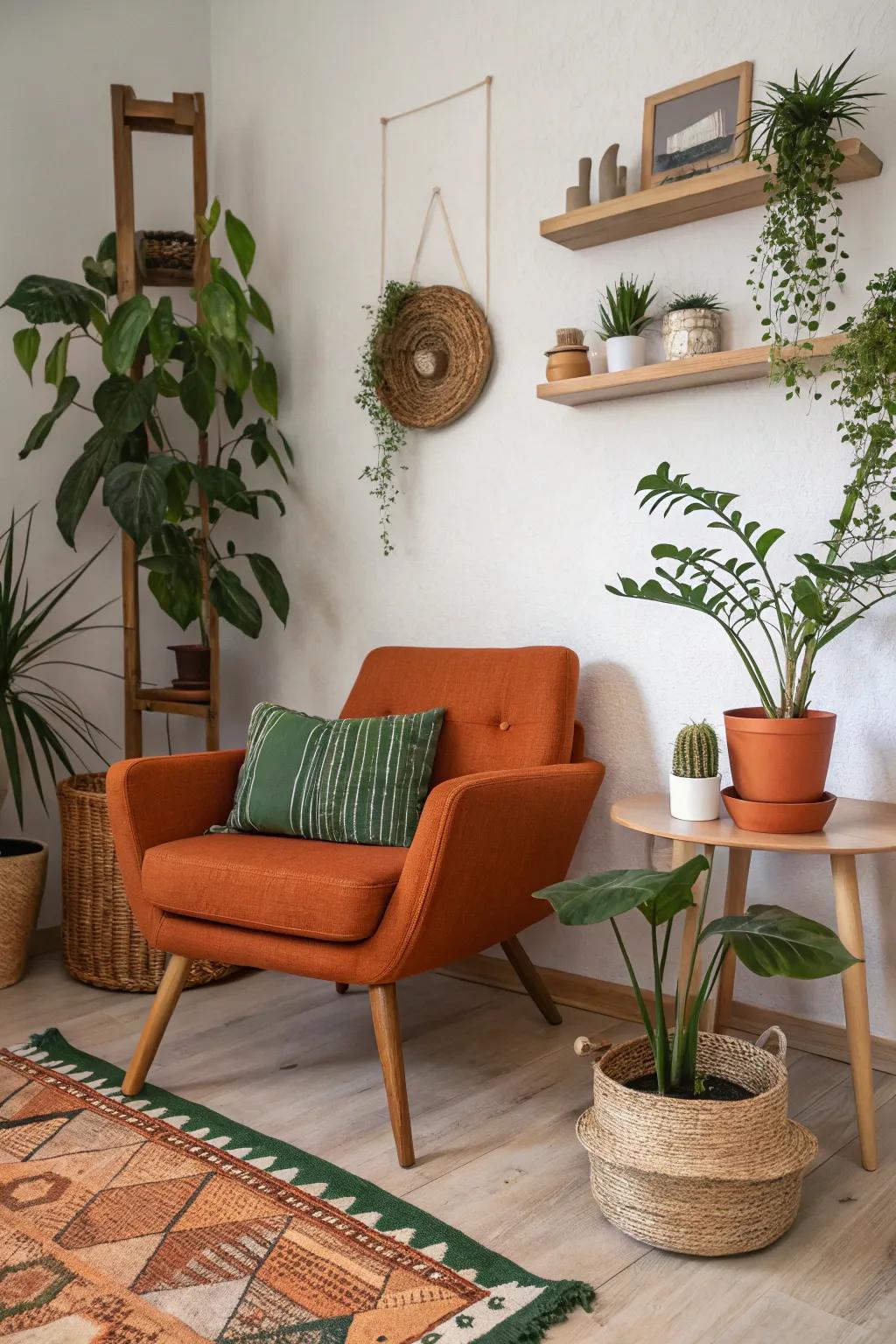 Wrap your space in the hues of nature, where earthy colors bring warmth and mystique.