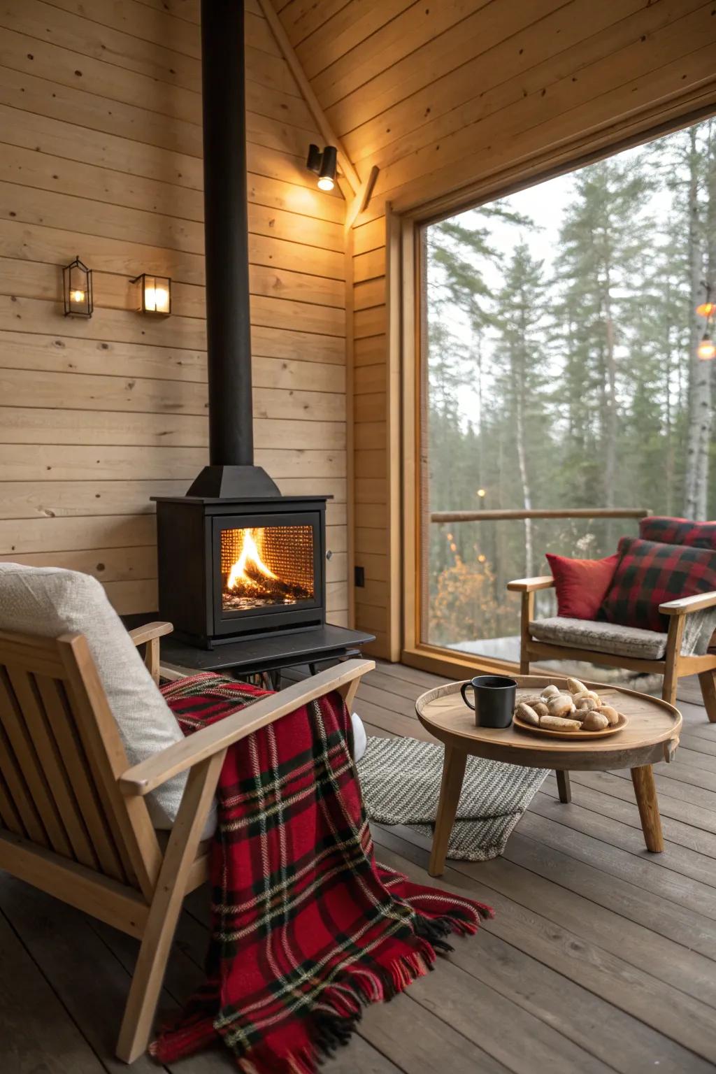 Enjoy the comforting vibes of a cozy cabin right in your living room.
