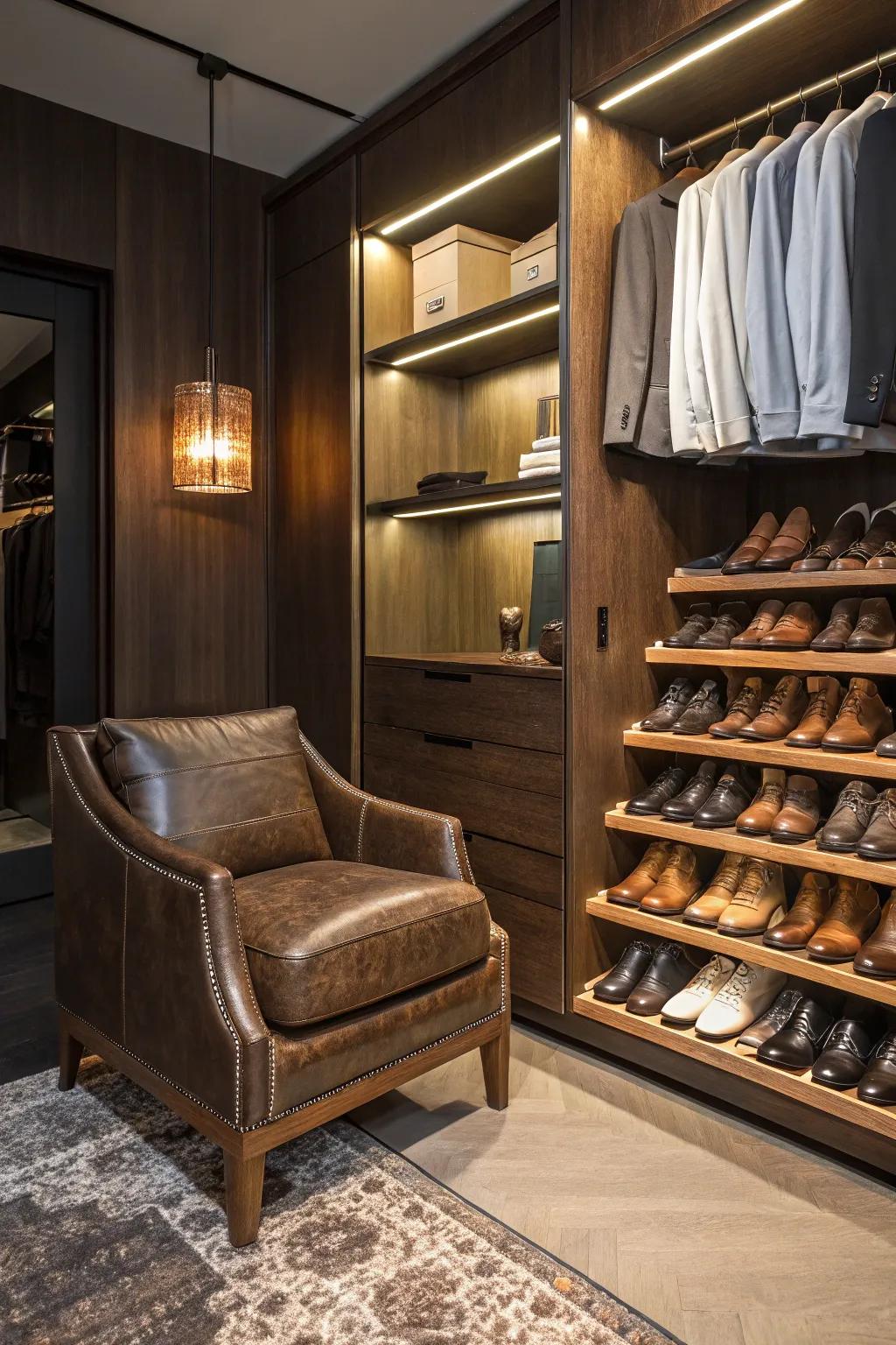 Showcase your shoe collection with specialized storage that adds flair to your closet.
