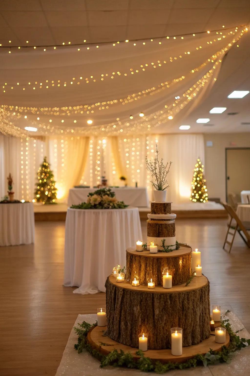 Illuminate your event with dazzling lighting effects that add depth and warmth.