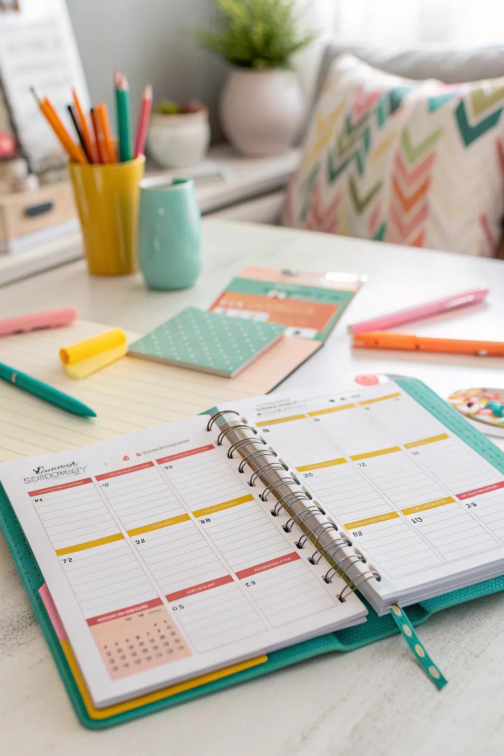 Balance your life with weekly and monthly views for comprehensive planning.