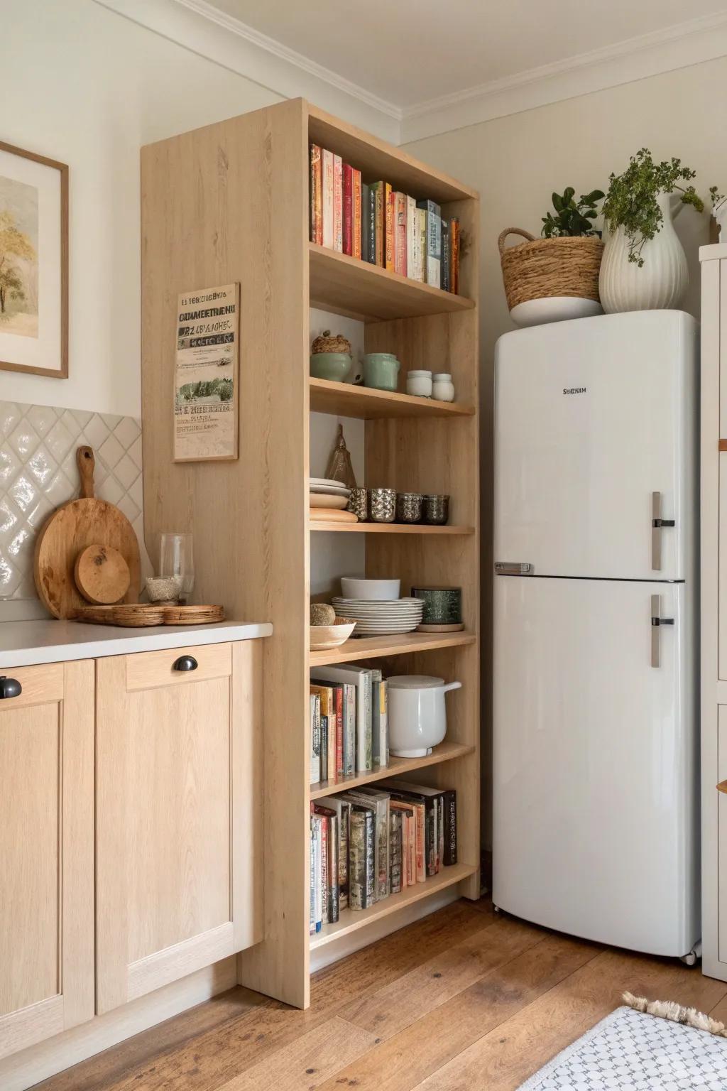 Infuse charm with open shelving that turns storage into a display of personality.