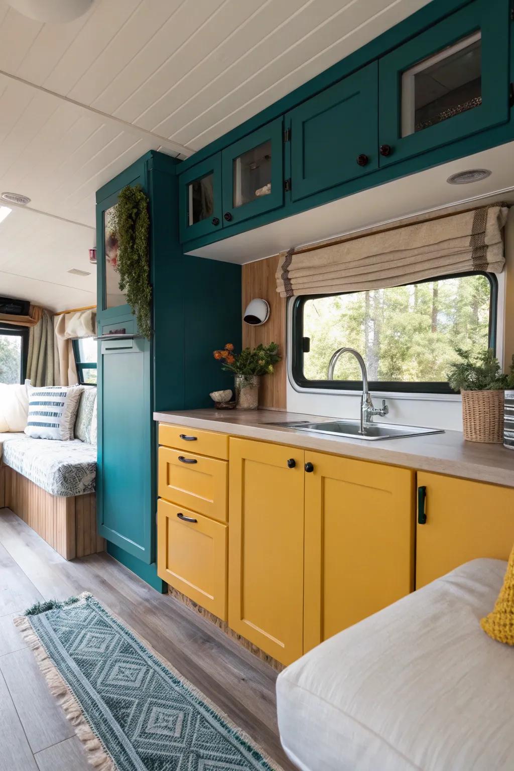 A splash of color can add personality and style to your RV, creating a focal point that's both bold and beautiful.