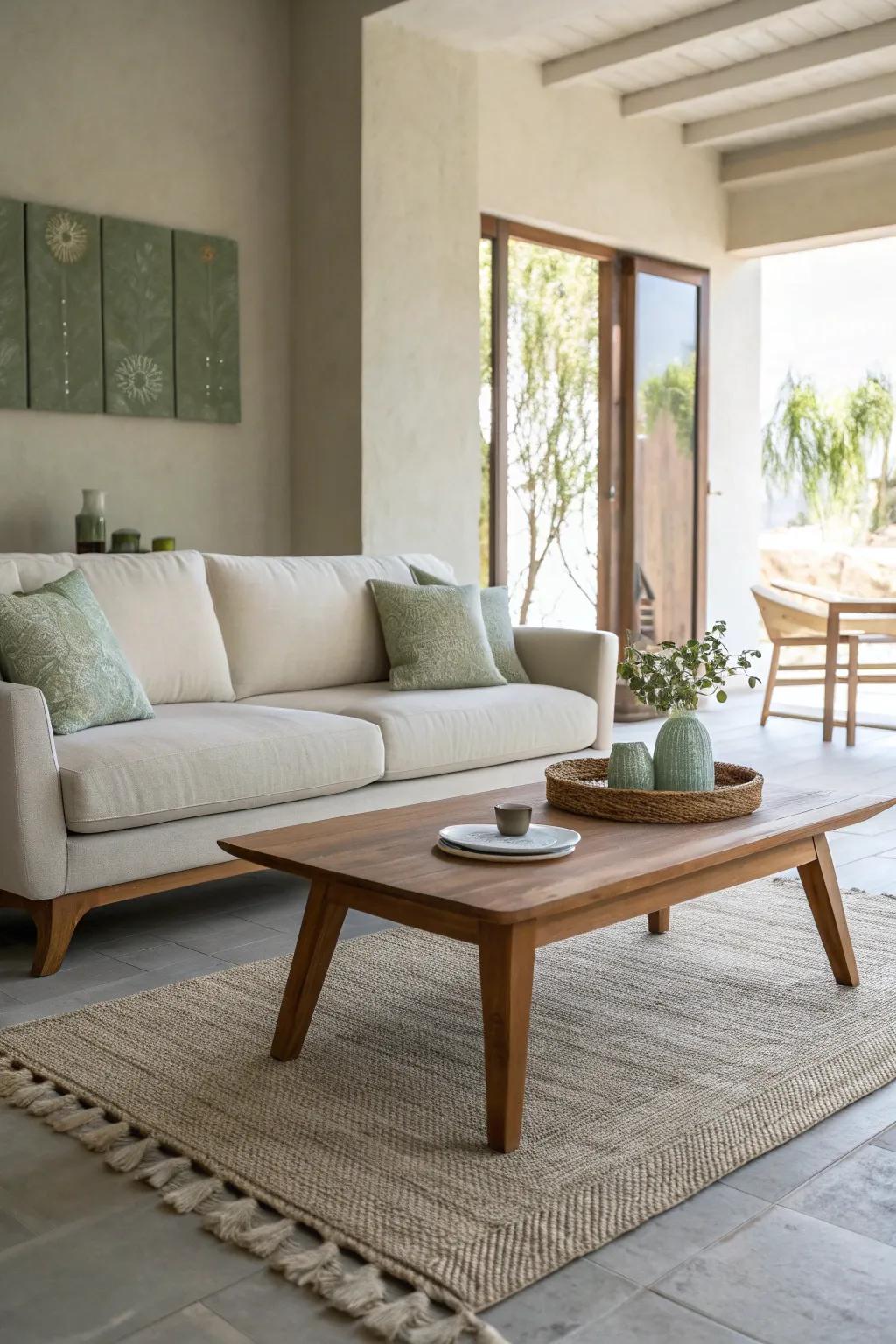 Minimalist furniture keeps spaces functional and open.