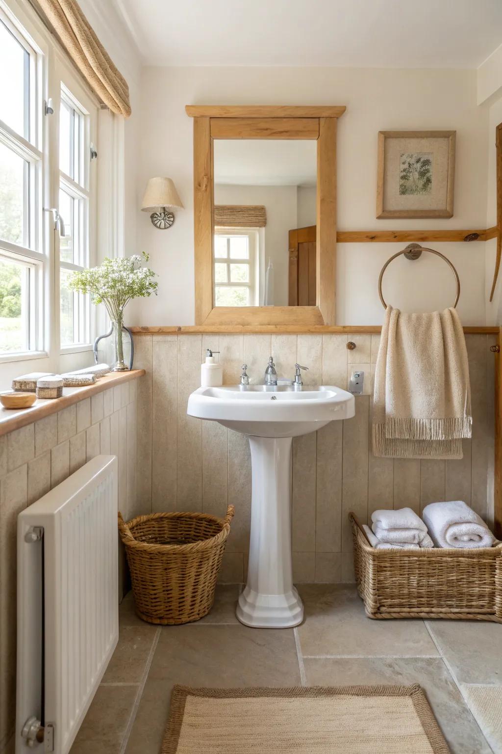 Classic charm meets space efficiency with a timeless pedestal sink.