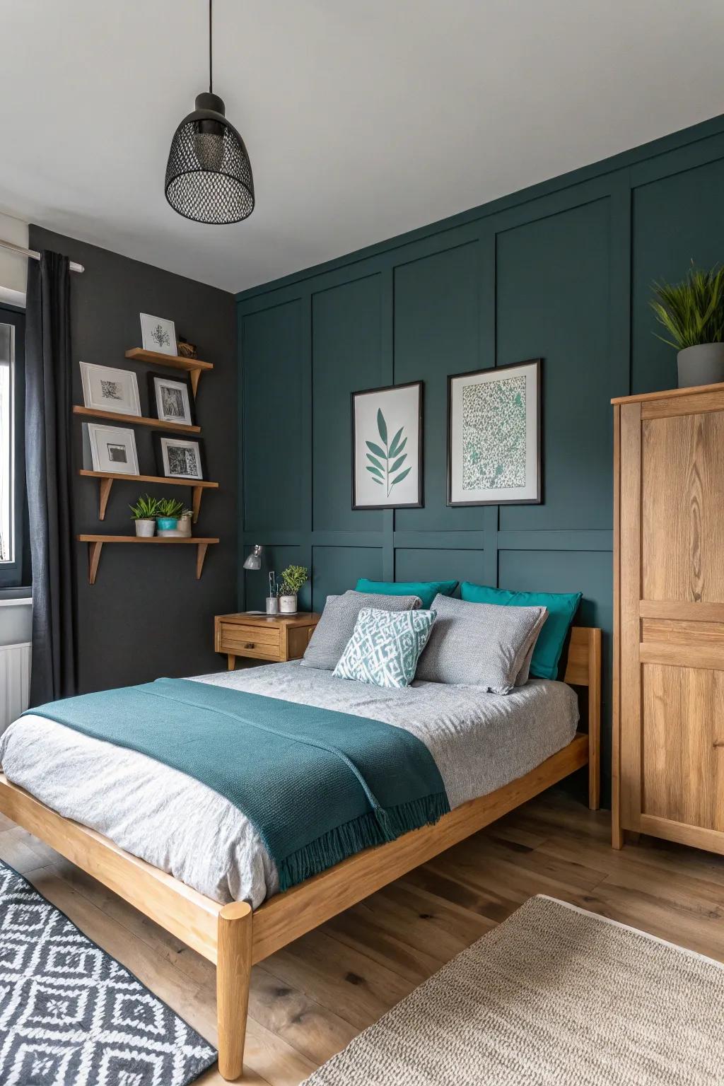 Make a statement with bold accent colors that add depth and drama to any teen space.