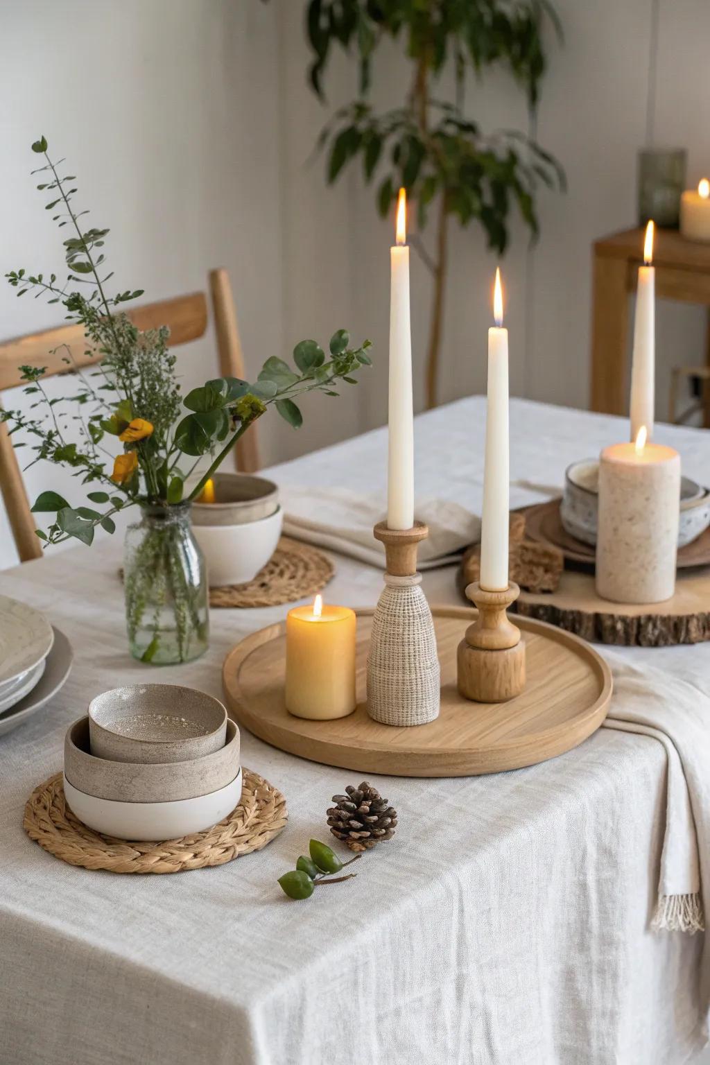 Candles are the secret to a warm and inviting table ambiance.