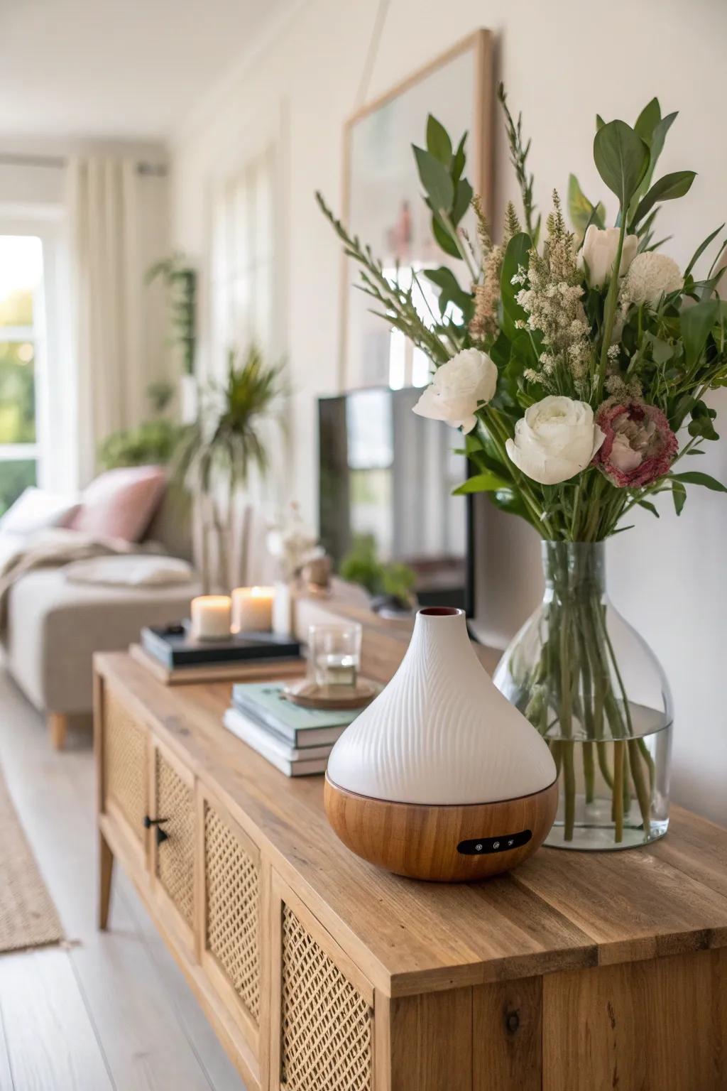 A hint of fragrance can elevate the ambiance and make your space unforgettable. 🌸 #InteriorScent #HomeDecor