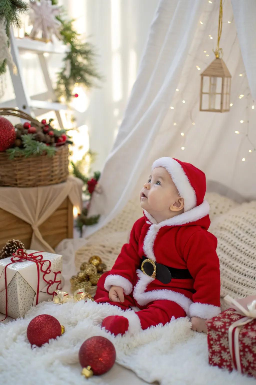 Watch your little helper bring the magic of Christmas to life. 🎅 #SantaBaby #HolidayMagic #InstaChristmas
