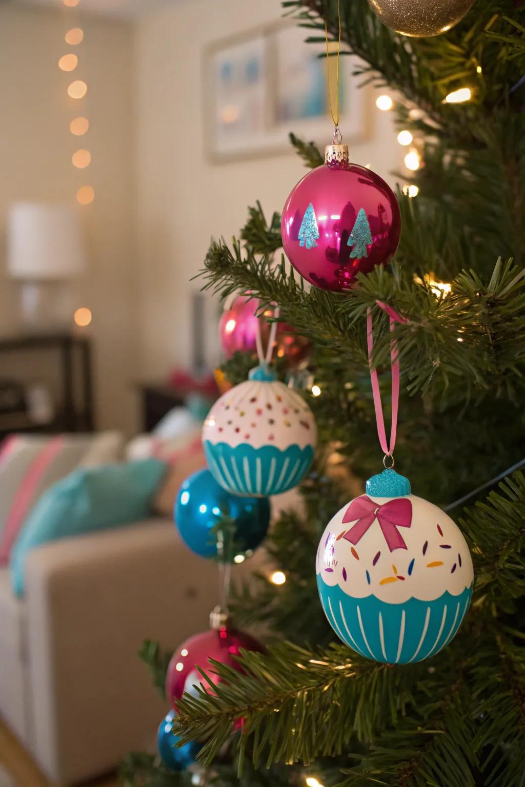 Sweeten your tree with delightful cupcake and balloon ornaments that bring a birthday flair to your festive decor. 🎉 #BirthdayTree #HolidayDecor