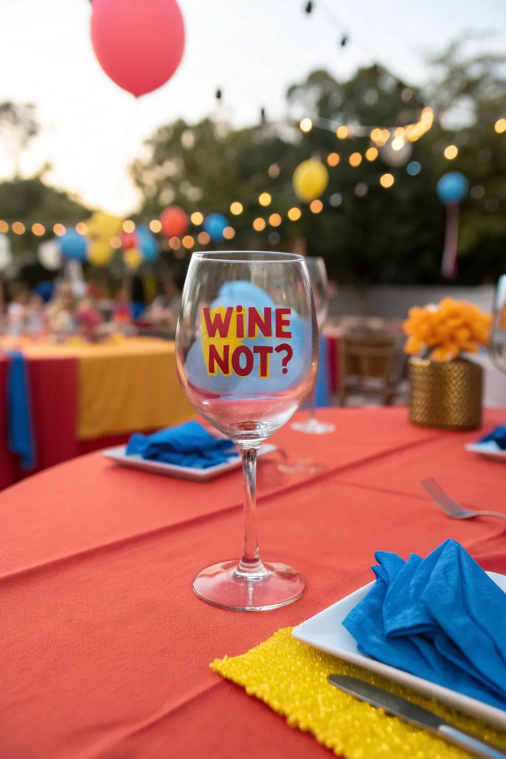 Infuse humor into your celebrations with wine glasses that deliver a smile and a sip. #BirthdayHumor #WineLovers