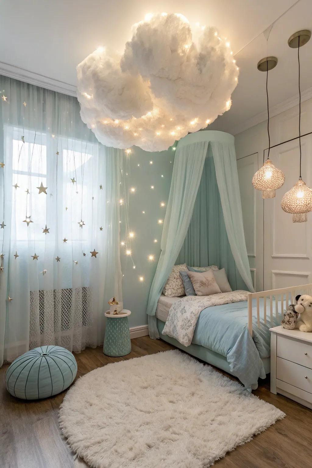Illuminate your space with whimsical cloud lights that add a magical glow. 🌟 #HomeLighting #RoomDecor
