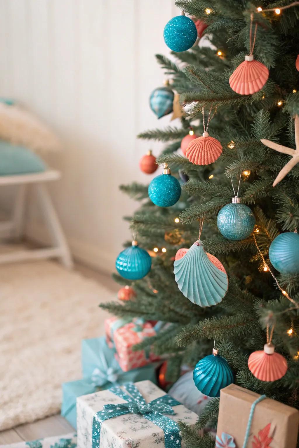Let the beauty of seashells adorn your tree, bringing the beach to your home. 🌊 #CoastalChristmas