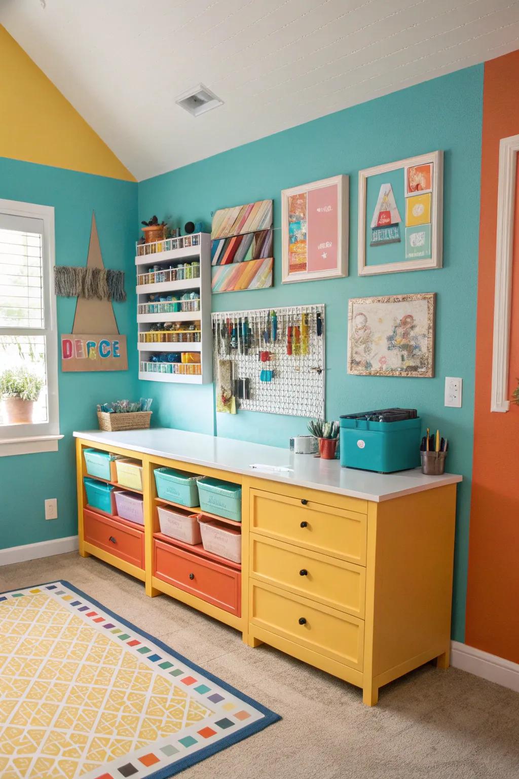 Transform your space into a multifunctional haven with dedicated art zones.