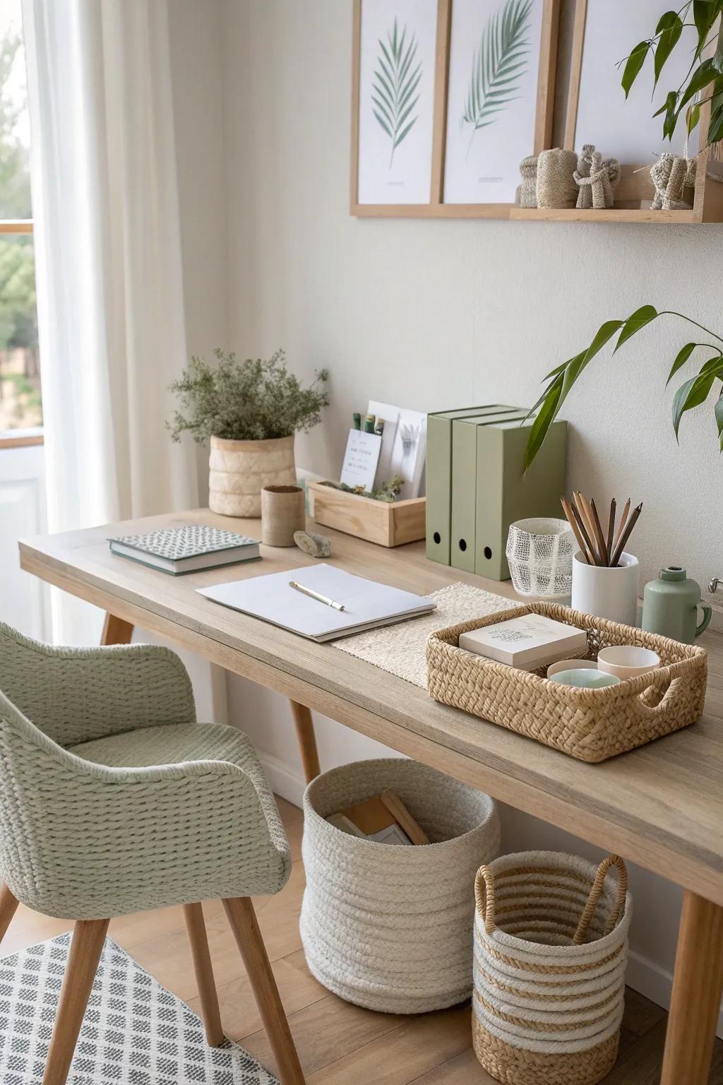 An organized oasis: Find balance between functionality and beauty with creative storage.