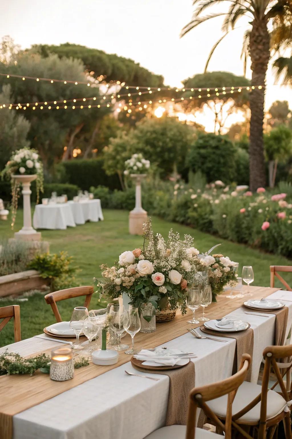A garden venue provides a natural, elegant setting for your special day. 🌿 #GardenWedding #NatureElegance