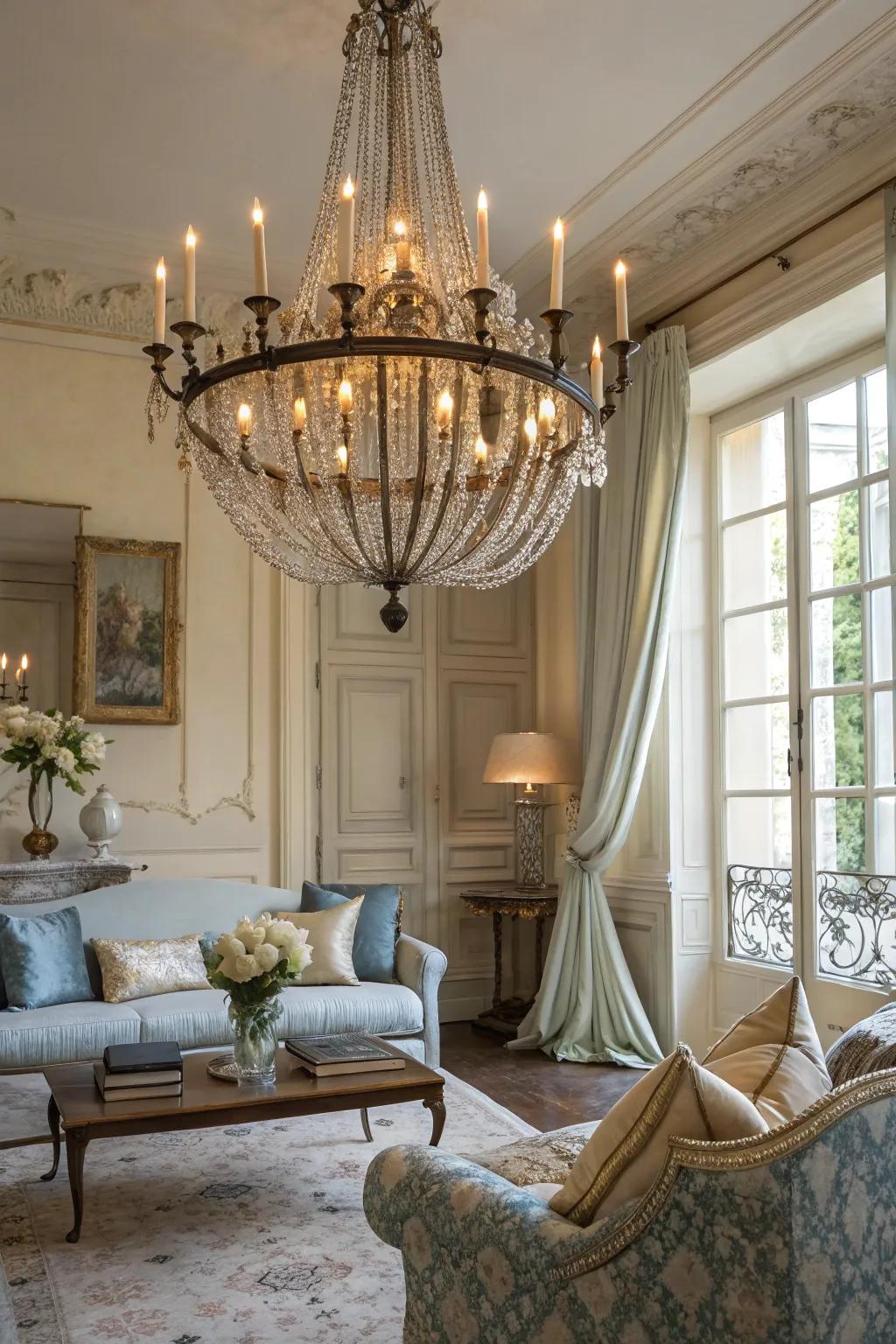 Illuminate your space with a dazzling chandelier that adds elegance and sophistication. #Chandelier #LightingDesign #HomeDecor