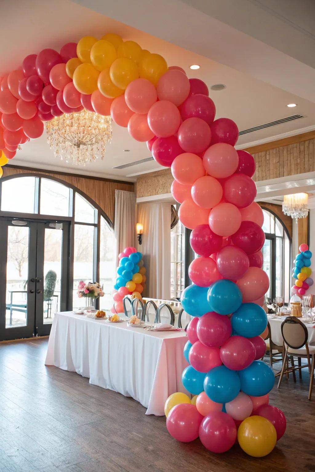 Elevate your decor with stunning balloon installations that make a statement. 🎈 #BalloonDecor #PartyInspiration #EventDesign