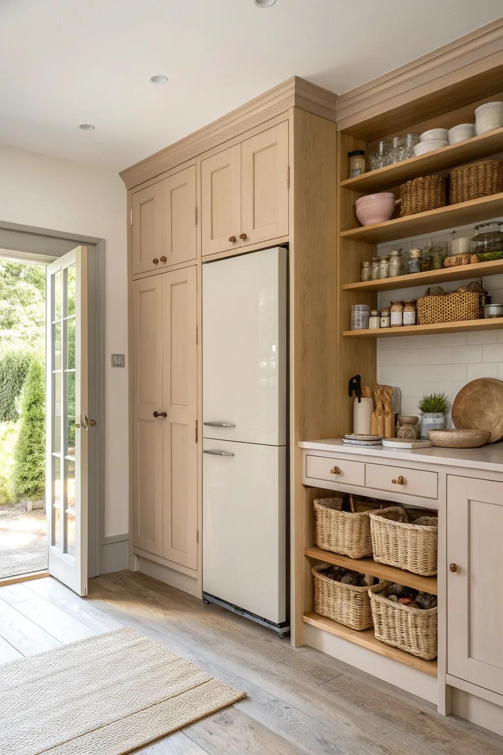 Optimize space with tall cabinets that offer plenty of room for all your kitchen essentials.