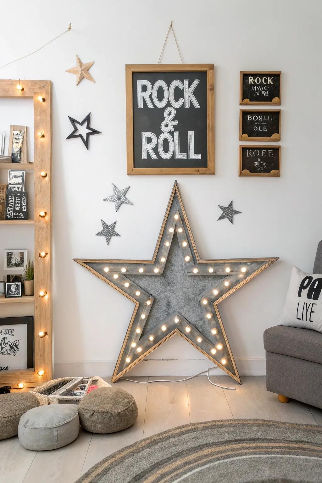 Light up your board with star-studded accents for a truly electrifying look. #StarPower #LightningBolt