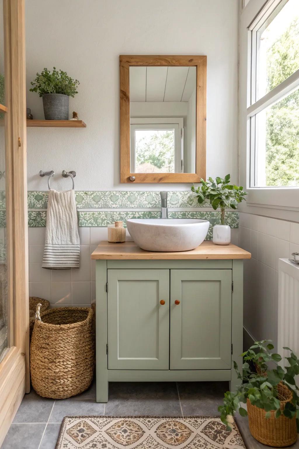 Compact vanity units offer storage and style in one neat package. 🌿 #SmallBathroom #Vanity