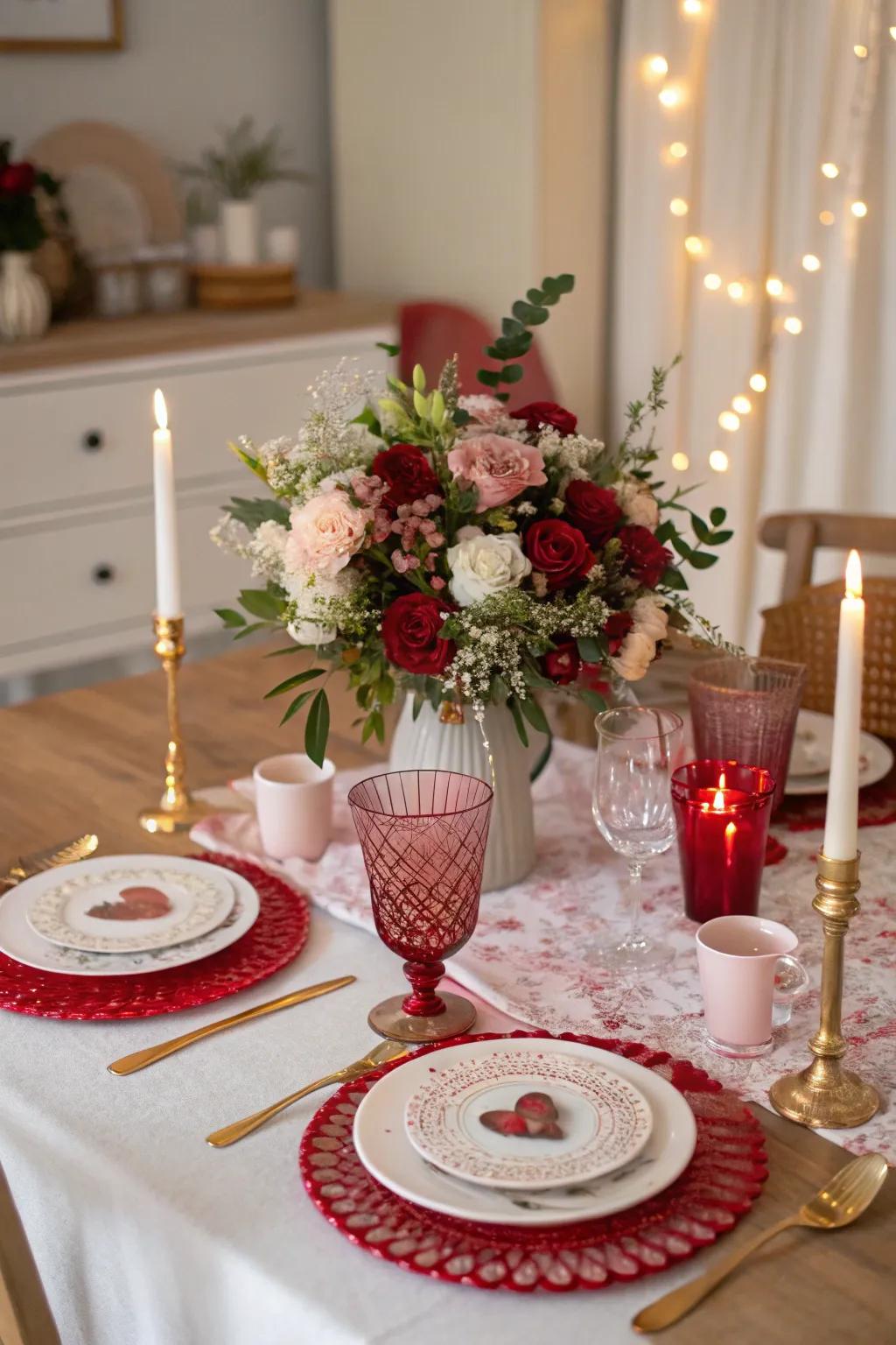 Set the scene for romance with a beautifully decorated dinner table. 💕 #TableDecor #RomanticDining