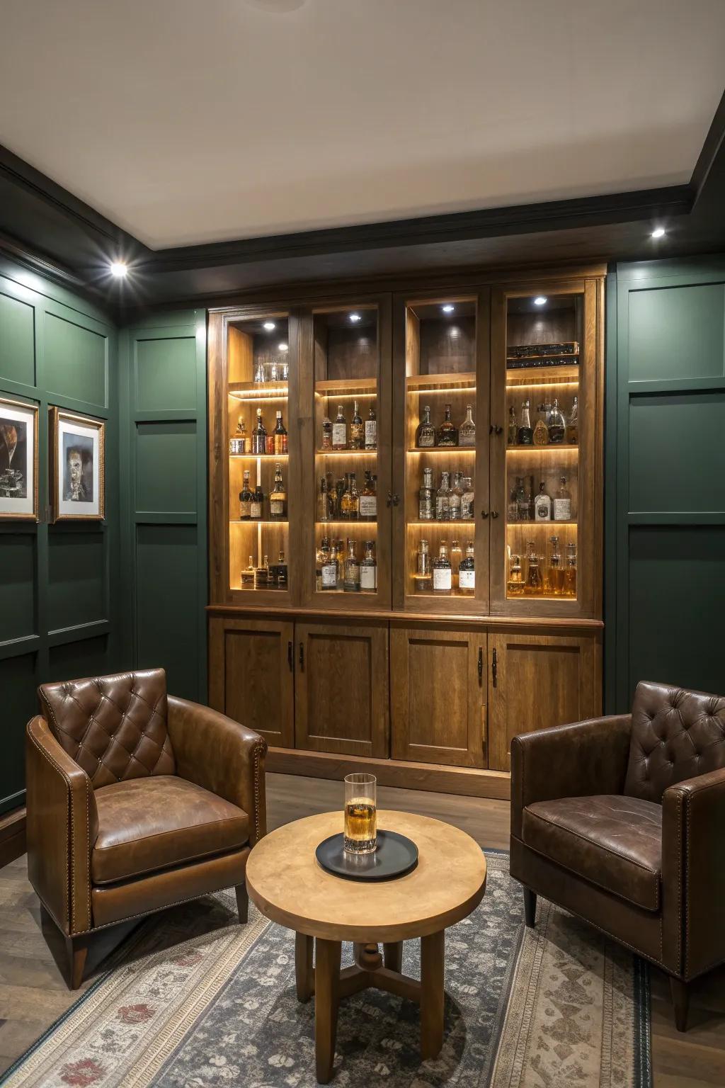 Create your own whiskey sanctuary with a dedicated room designed for ultimate indulgence. 🥃✨ #WhiskeyRoom #HomeBar