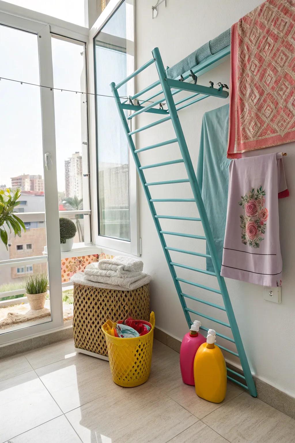 Save precious space with a fold-down drying rack that's both functional and discreet.